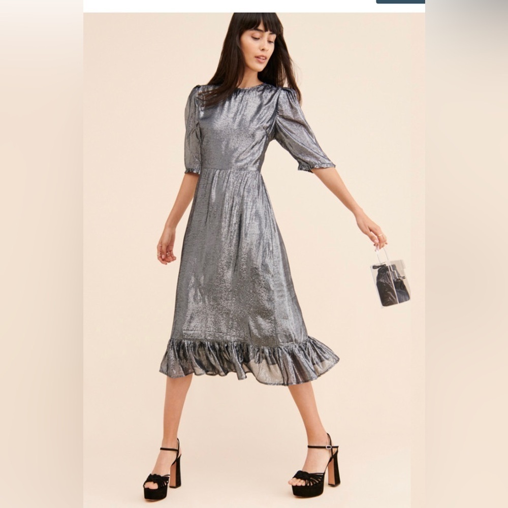 Paul& Joe Sister Majestee Dress Metallic Holiday Cocktail New Year Party, XS/S